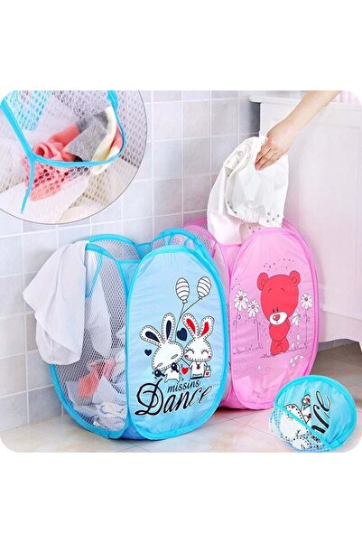 Cartoon Shaped Folding Net Toy and Laundry Basket