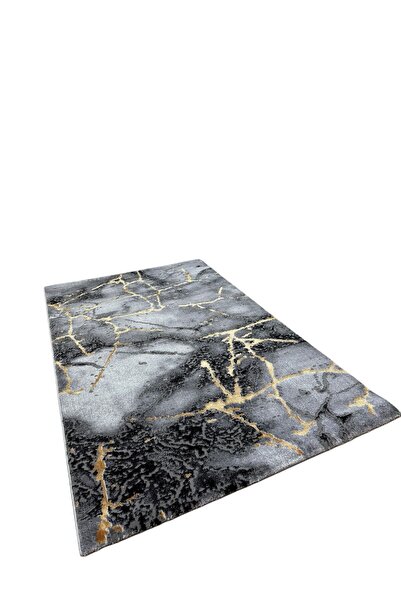 Marmum Covor Modern Auriu, Antiderapant, Design Elegant, Pentru Living si Dor...