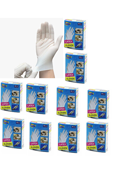 taştekin global Eldiven Latex Eldiven Muayene Eldiveni M/L 60 Adet