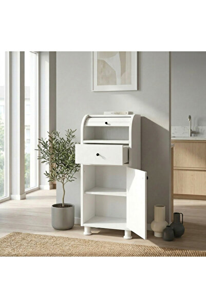 cabana %100 MDF Çekmeceli ve Raflı Ekmeklik Dolabı - Kaydırmaz Kulplu