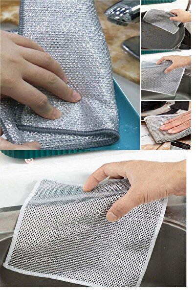 EkoAlışverişDünyam 3 Pieces Multifunctional Non-Scratching Wire Dishcloth Dis...