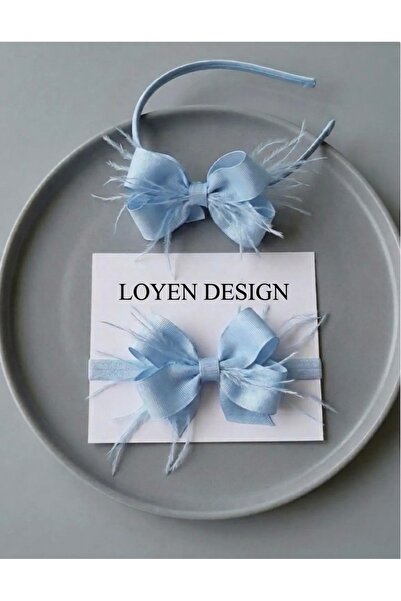Loyen Design Mavi Anne Fiyonk Tüylü Taç & Bebek Bandanası Seti – Lohusa Anne ...