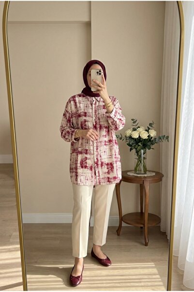 Kirazca Butik Women's Comfortable Patterned Hijab Tunic