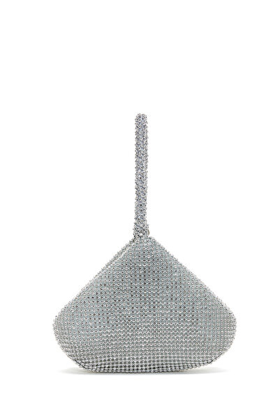 Derimod Дамска сребриста чанта с камъни за мини вечерна рокля 26PBD2901TS