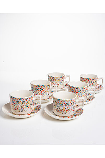 Malooki Set of 6 Andalusia coffee cups - porcelain with oriental mosaic, 12 p...