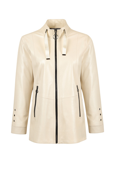 Derimod Dorothy Women's Beige Wide Fit Leather Coat 26Sgd5674U4