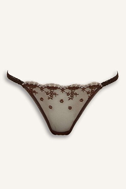 DeFacto Κεντημένο τούλινο στρινγκ με λεπτομέρειες από δαντέλα H0513AX26SP