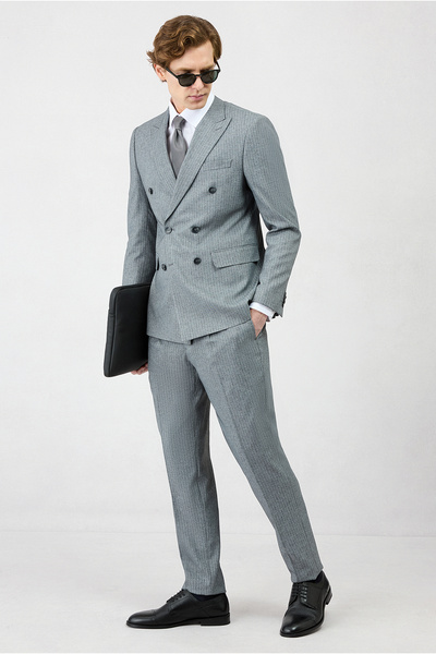 Kiğılı 7 Drop Slim Fit Slim Fit Pointed Collar Elastic Waist Drawstring Strip...