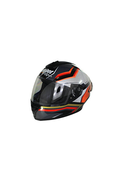 ROY Casca moto integrala adulti, Safebet HF-123 Q250-L, culoare negru/portoca...