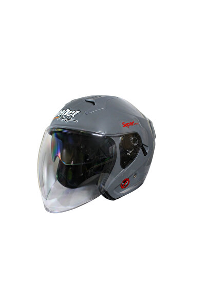 ROY Casca moto semi-integrala adulti, Safebet HF-227, culoare argintiu, marime M