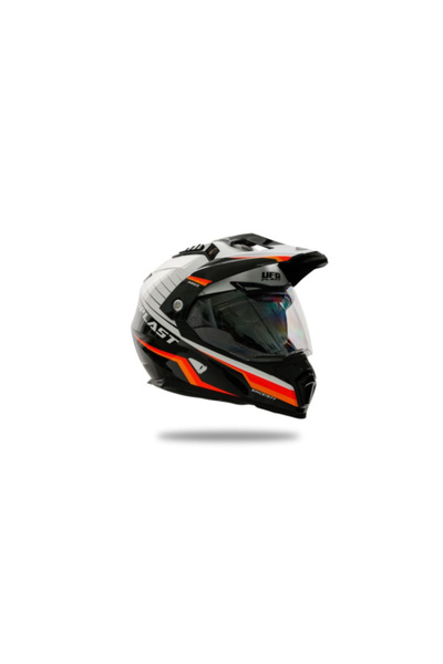 UFO Casca enduro/ATV Aries, culoare negru/alb/portocaliu, marimea S