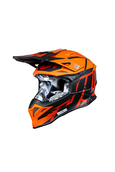 Just1 Casca motocross/atv J39 Poseidon, culoare portocaliu/negru, marime L
