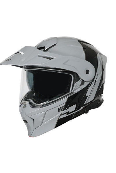 Origine Casca moto Adventure Cyborg Rabatabila, culoare gri/negru lucios, mar...