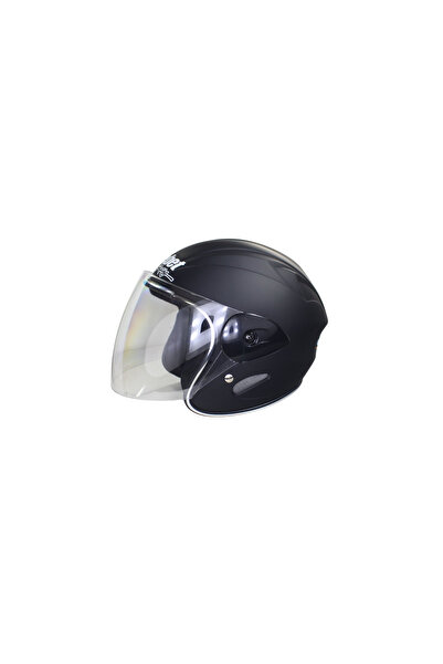 ROY Casca moto semi-integrala pentru copii, Safebet HF-226, culoare negru, ma...