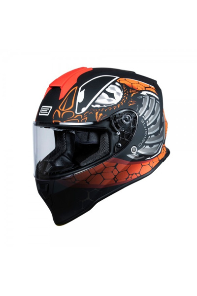 Origine Casca moto Dinamo Fighter, culoare fluo rosu/negru mat, marime XL