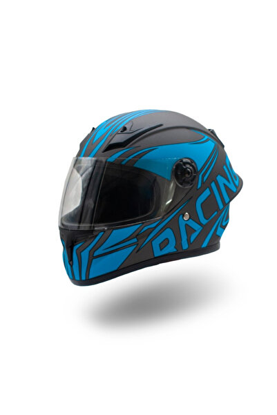 XTR Casca moto integrala copii, XTR506, culoare negru/albastru, marime YL