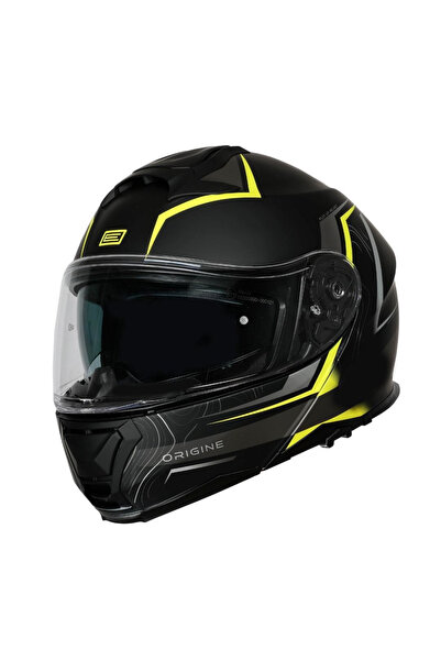 Origine Casca moto Logic Path rabatabila, culoare negru/galben, marime M