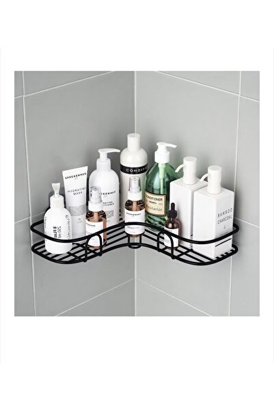 OEM Etajera Colt Dus Inox SUS304, Montaj Adeziv, Antirugina, 26.5x36.5 cm, Negru