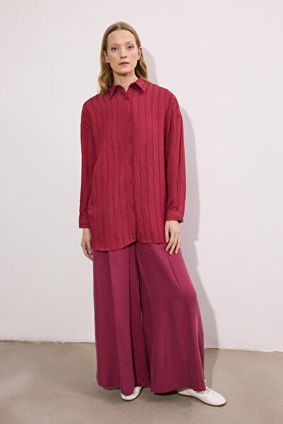 Touché Privé DOĞAL DOKULU KENDİNDEN ÇİZGİLİ GÖMLEK