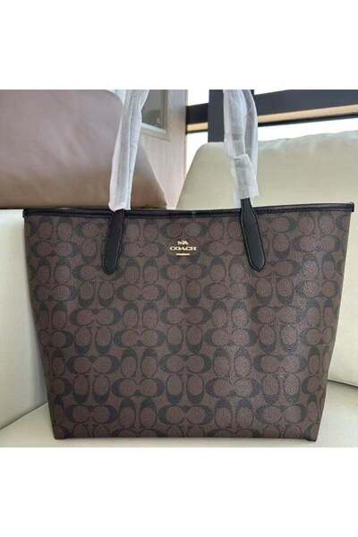 COACHOU Women's City Tote Bag In Signature Canvas Large Size Handbag