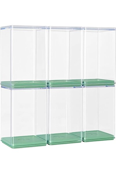 Arabest علبة عرض صغيرة لـ 6 قطع، صندوق تخزين شفاف قابل للتكديس ومقاوم للغبار