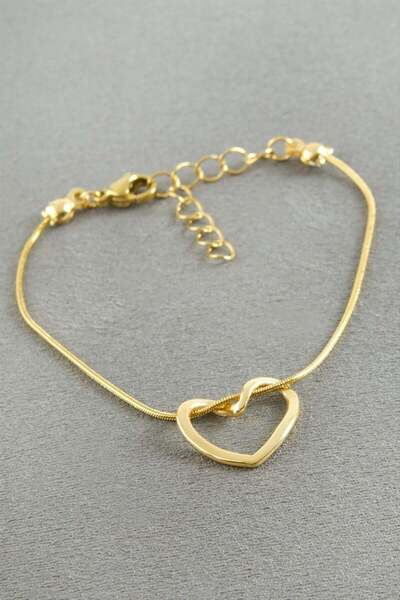 ZERO LAND GLD-SPT- سوار من الفولاذ على شكل قلب - (72615) لون فضي