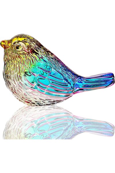 Arabest تماثيل طيور زجاجية ملونة، طيور زجاجية مصغرة منفوخة يدويًا، هدايا للعش...