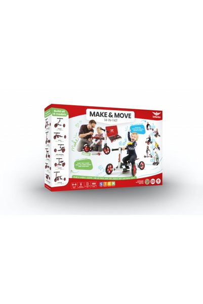 infento Kit Make & Move 14 în 1, vehicul de construcție fără pedale pentru copii
