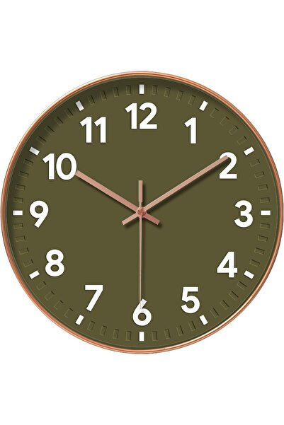Arabest 12 Inch Wall Clock, Olive Green Modern Simple Quartz Decorative Clock...