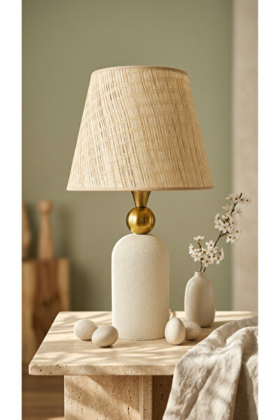 Decodelight Yimpi Dokulu Krem Boyalı Eskitme Toplu Metal Ayaklı 25 cm Kumaş Ş...