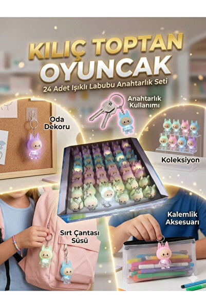 KILIÇ Labubu Işıklı Anahtarlık 24 Adet