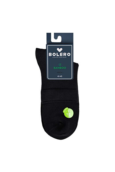Bolero Erkek Premium Dikişsiz Bambu Kısa Konç Çorap Siyah