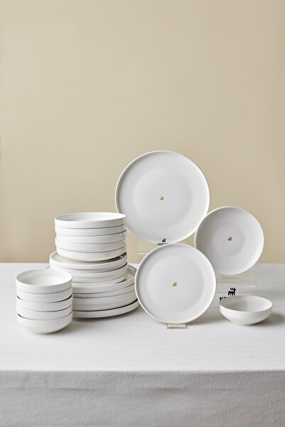 Karaca Stream Bone Saturn Logo 24 Parça 6 Kişilik Yemek Takımı