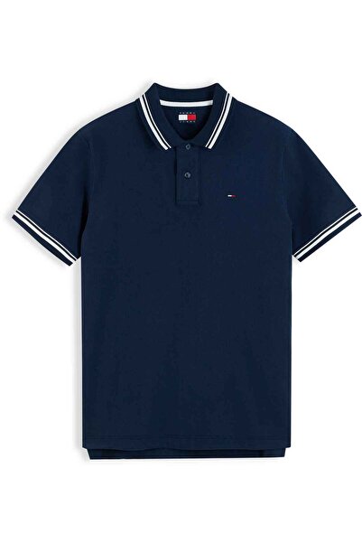 Tommy Hilfiger Erkek Marka Logolu Günlük Kullanıma Uygun Lacivert Polo Yaka T...