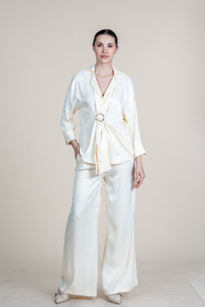 MissVina Λεπτομερής στολή με αγκράφα στο γιακά της ζακέτας 1304