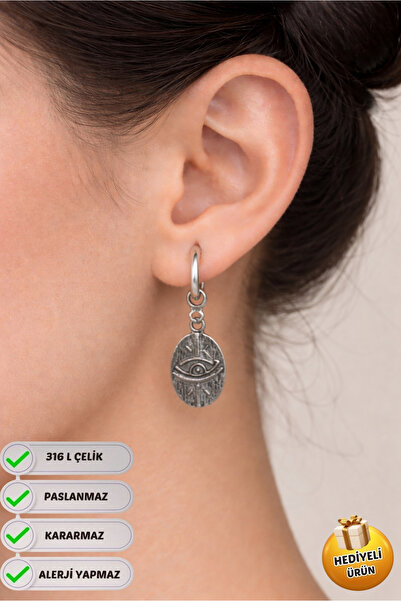 Piercing Market Steel & Silver أقراط مزدوجة بتصميم خاص من الفولاذ، هدية مميزة...