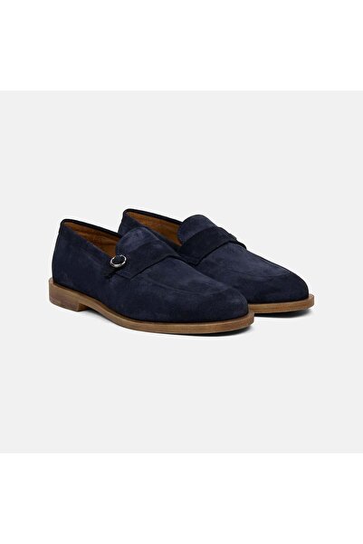 Desa Men's Navy Blue Metal Detailed Suede Loafer