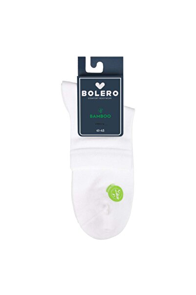Bolero Erkek Premium Dikişsiz Bambu Kısa Konç Çorap Beyaz