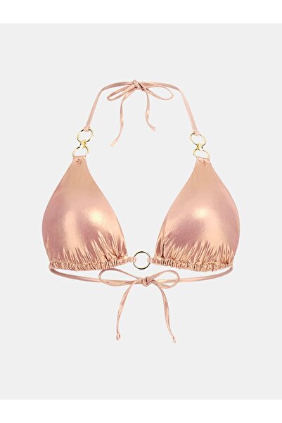 Guess Metallic effect triangle bikini top