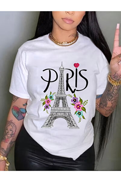 LİNA06 Plus Size Graphic Print T-shirt, Short Sleeve Crew Neck Casual Top for...