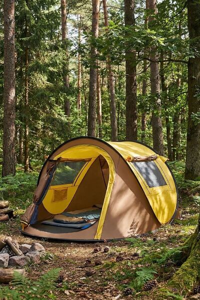 Buffer ® 2 Kişilik Vagon Tipi Yarı Otomatik Kamp Çadırı – Çift Kapılı, Çift P...