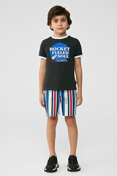 NBT JEANS Μπλουζάκι BG Store Boy Anthracite