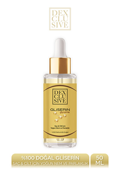 DEXCLUSIVE Gliserin %100 Doğal Saf 50 ml - Saç ve Cilt İçin Yoğun Nemlendiric...
