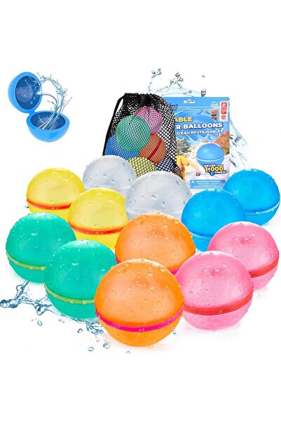 Arabest Reusable Water Balloons with Mesh Bag, Latex-Free Silicone Quick Self...