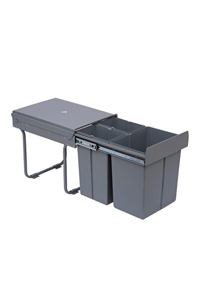 OEM Re-Bloom Trash Can, 3 Compartments, ABS/Plastic/Steel, Grey, 48 x 34.2 x ...