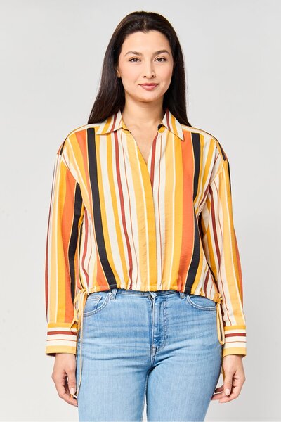 Gant Women Regular Fit Stripe Long Sleeve Blouse, Multicolor