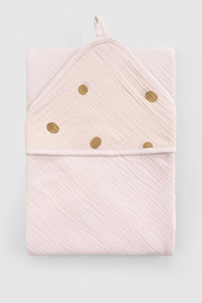 Little Gusto منشفة شاطئ من القطن العضوي مزدوجة الطبقات باللون الوردي