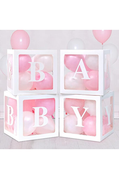 Varaq International Balloon Boxes for Baby Shower – 4 Pack Transparent Balloo...