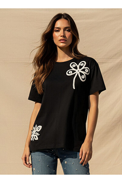 2Xtremz Regular Fit Cotton T-shirt with Crochet Detail