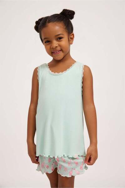 Katia&Bony Fun Giraffe Girl's Lace Top Green